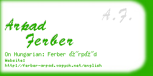 arpad ferber business card